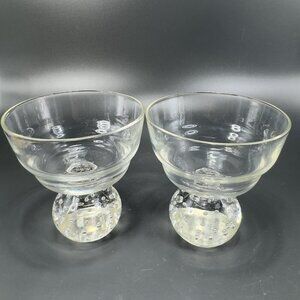 Carl Erickson Set2 Clear Controlled Bubble Glasses Stemware BarWare Goblets Cups